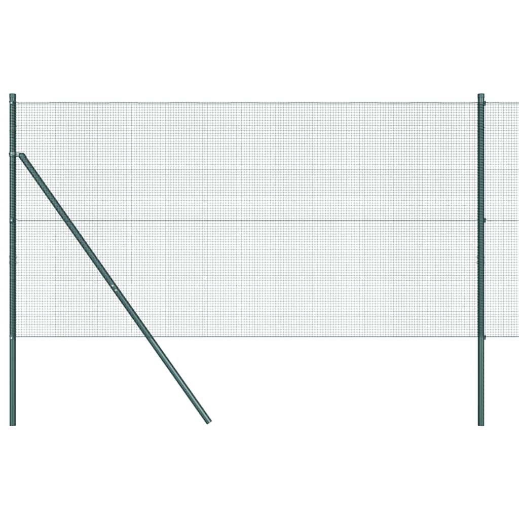 Fence with Posts Green 1 x 100 m Steel
