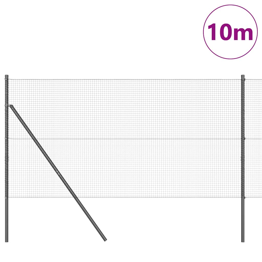Fence with Posts Grey 1.4 x 10 m Steel