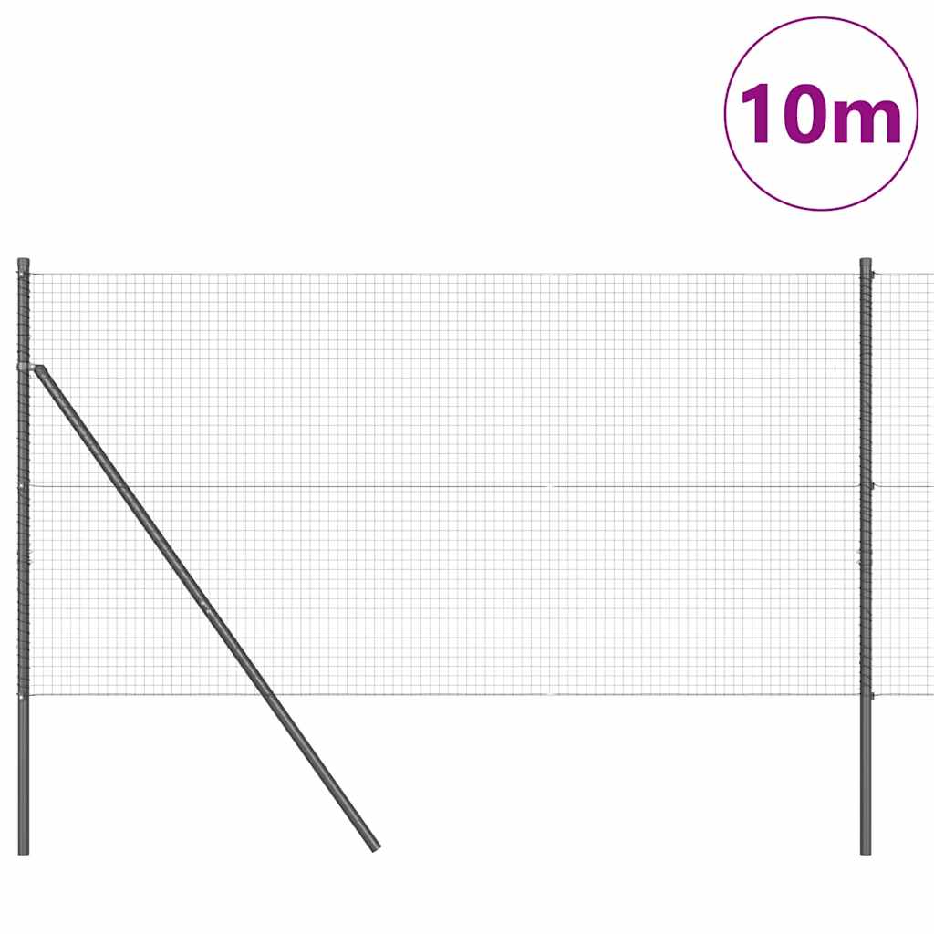 Fence with Posts Grey 1.4 x 10 m Steel