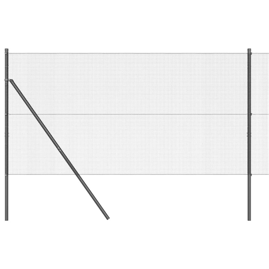 Fence with Posts Grey 1.2 x 25 m Steel