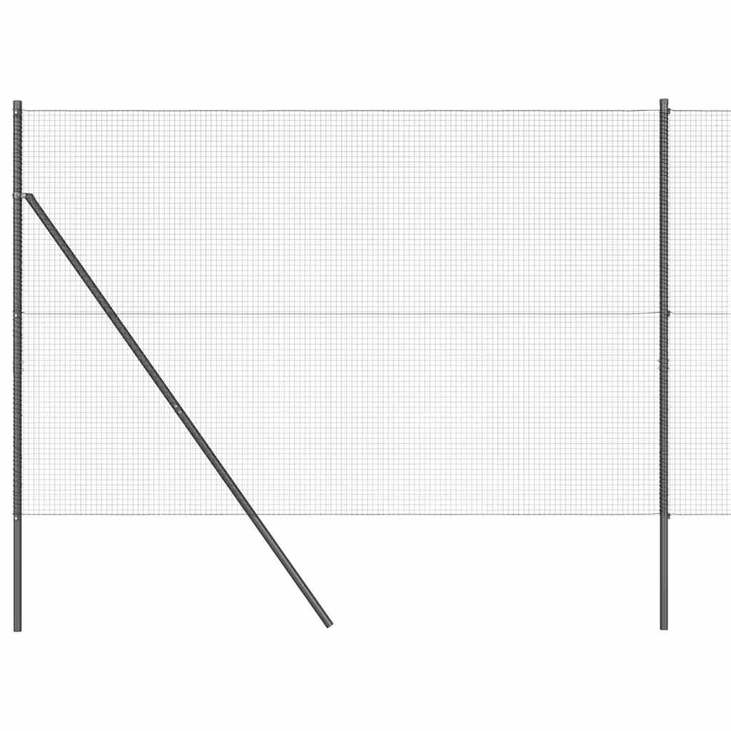 Fence with Posts Grey 1.4 x 50 m Steel