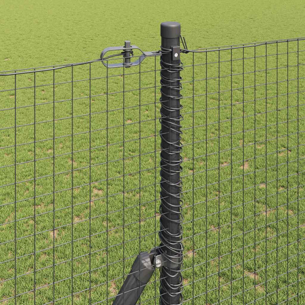 Fence with Posts Grey 1.4 x 50 m Steel