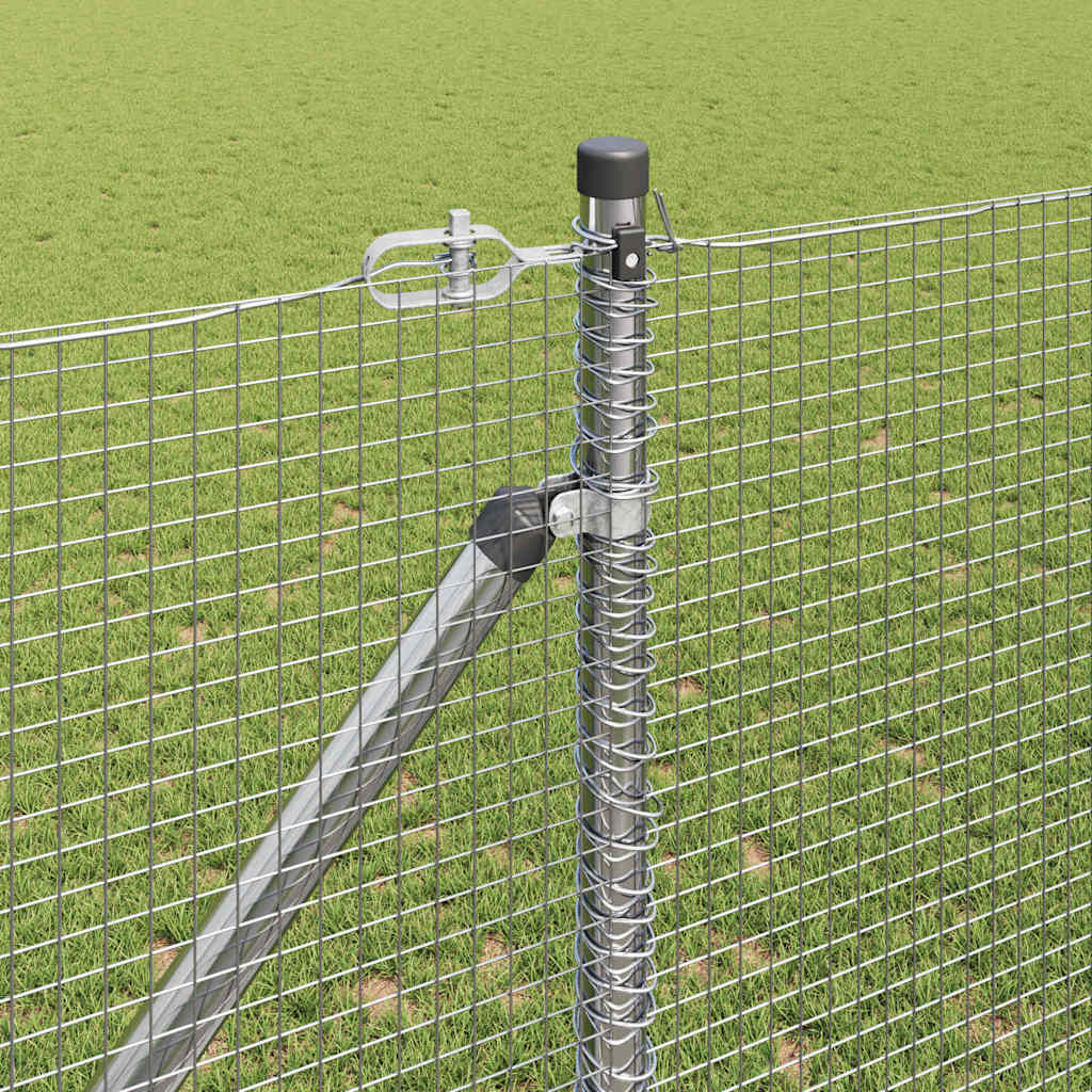 Fence with Posts Silver 1.4 x 50 m Steel