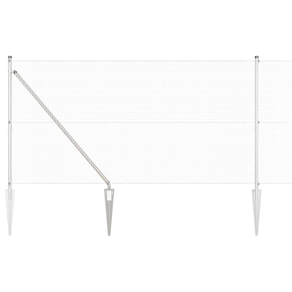 Fence with Posts Silver 1.4 x 50 m Steel