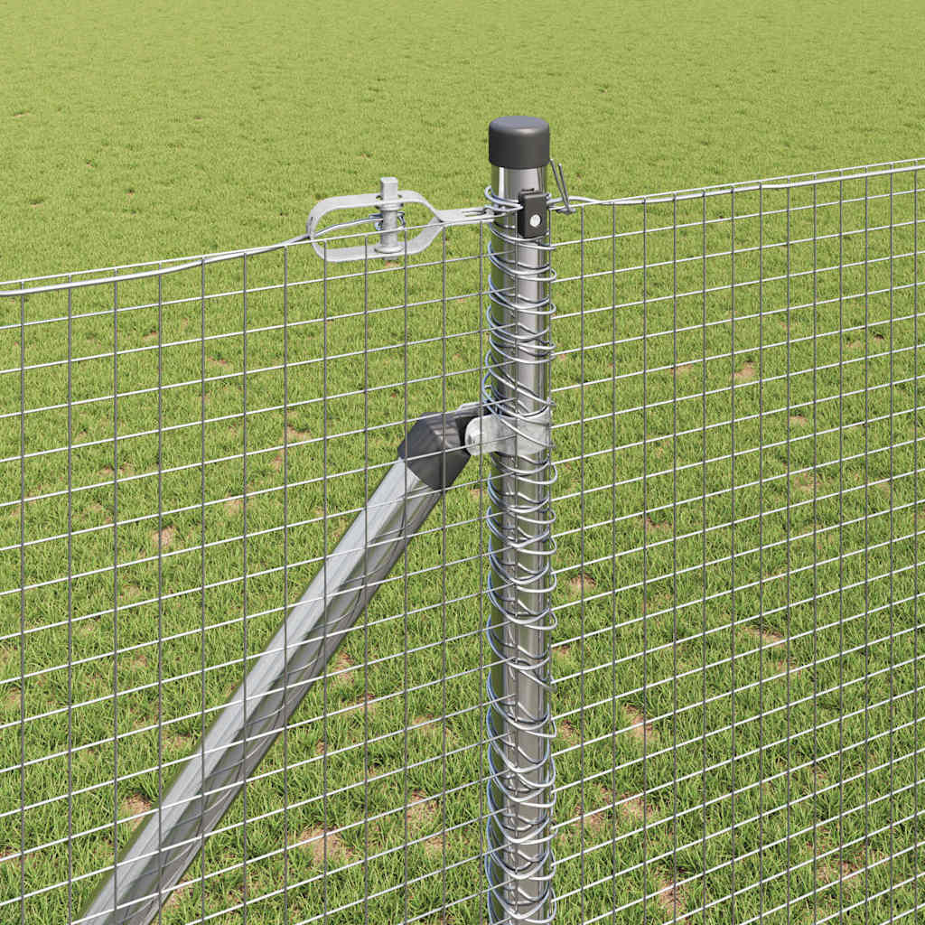 Fence with Posts Silver 1.4 x 50 m Steel