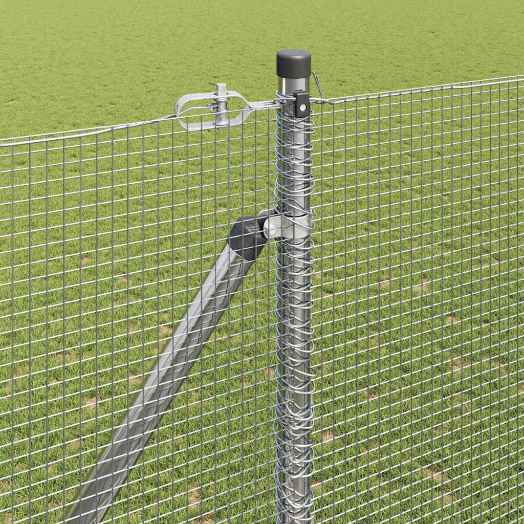 Fence with Posts Silver 1.5 x 50 m Steel