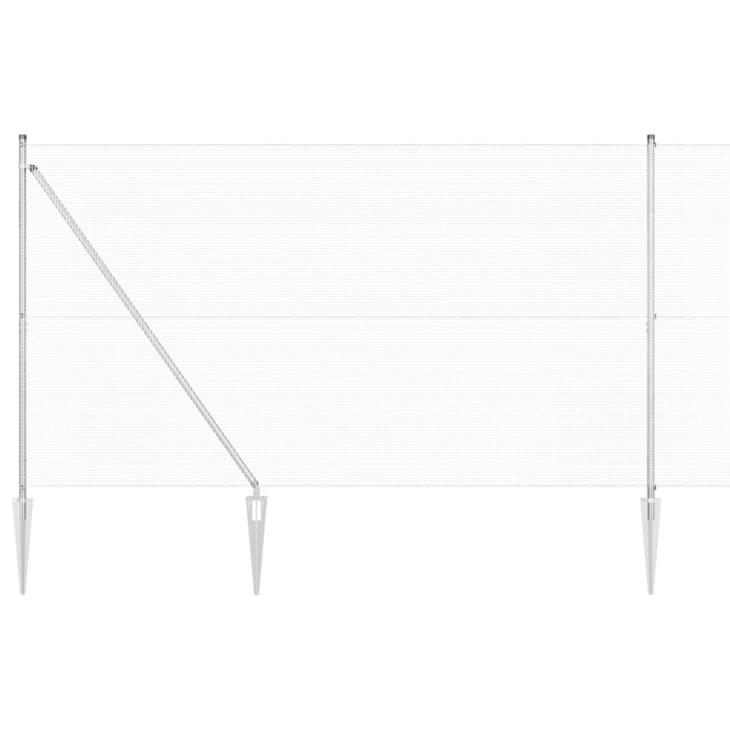 Fence with Posts Silver 1.5 x 50 m Steel