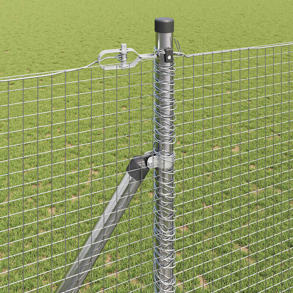 Fence with Posts Silver 1.5 x 50 m Steel
