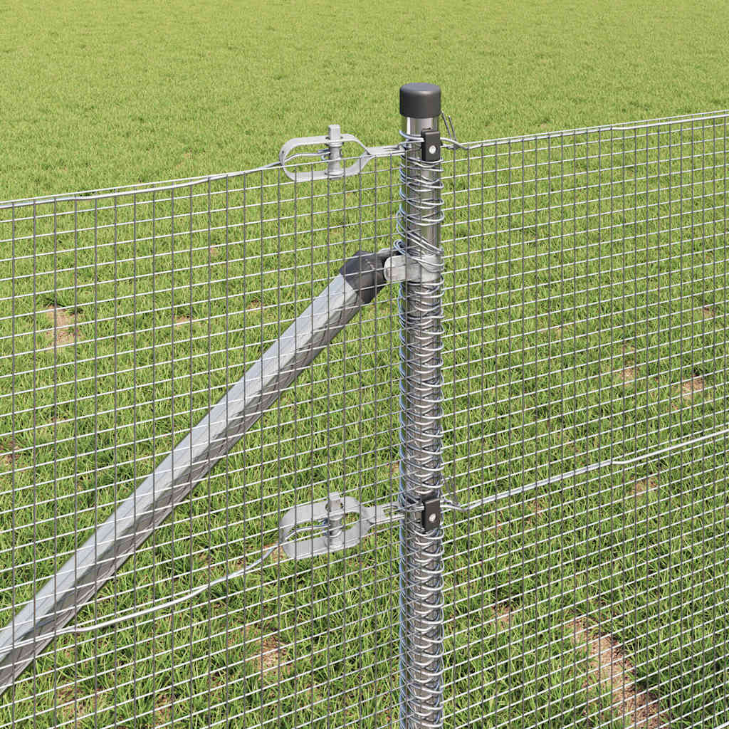 Fence with Posts Silver 0.6 x 100 m Steel