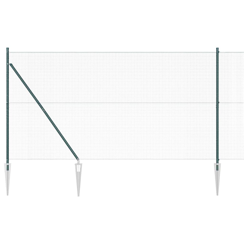 Fence with Posts Green 1.4 x 25 m Steel