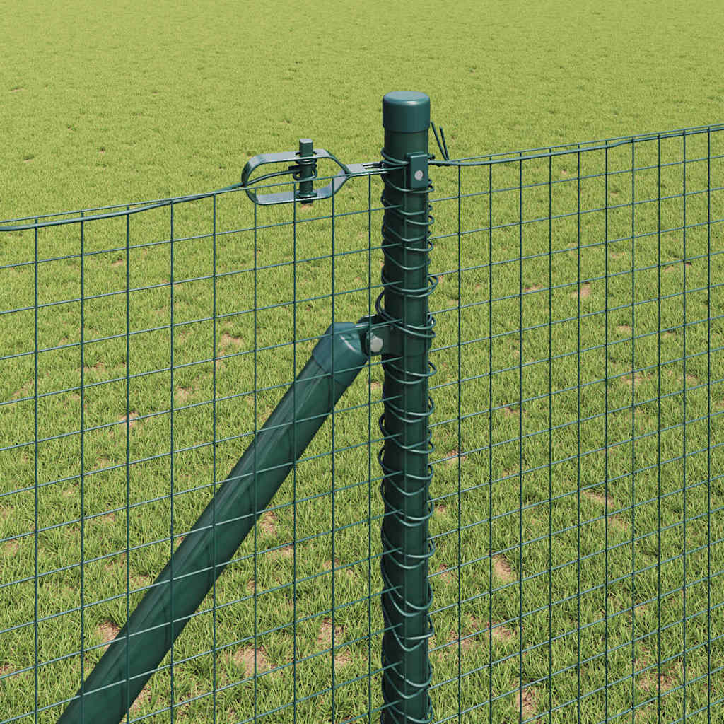Fence with Posts Green 1.4 x 25 m Steel