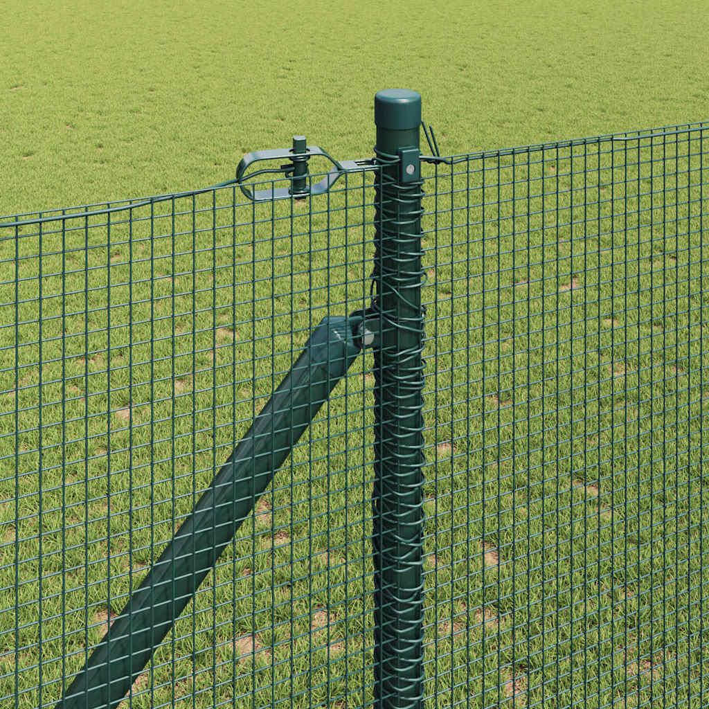 Fence with Posts Green 1.2 x 50 m Steel
