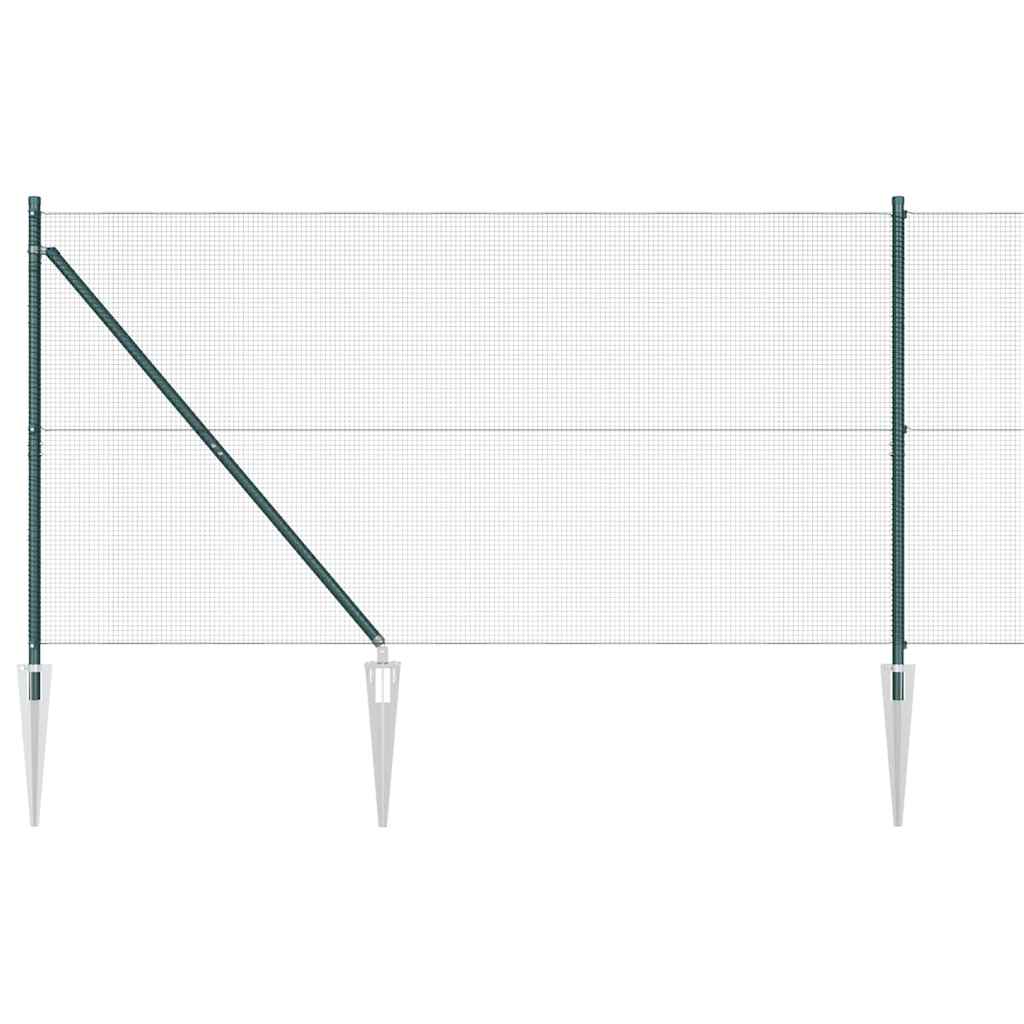 Fence with Posts Green 1.4 x 50 m Steel