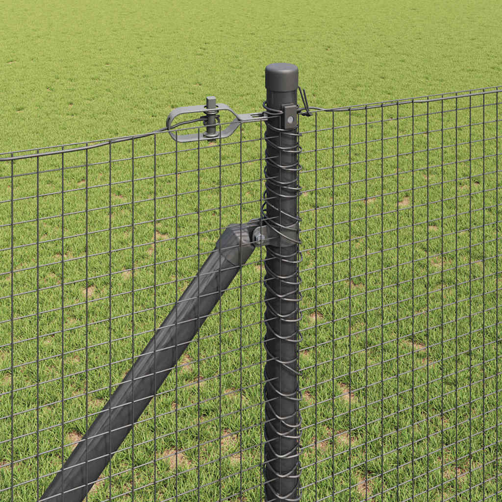 Fence with Posts Grey 1.4 x 50 m Steel