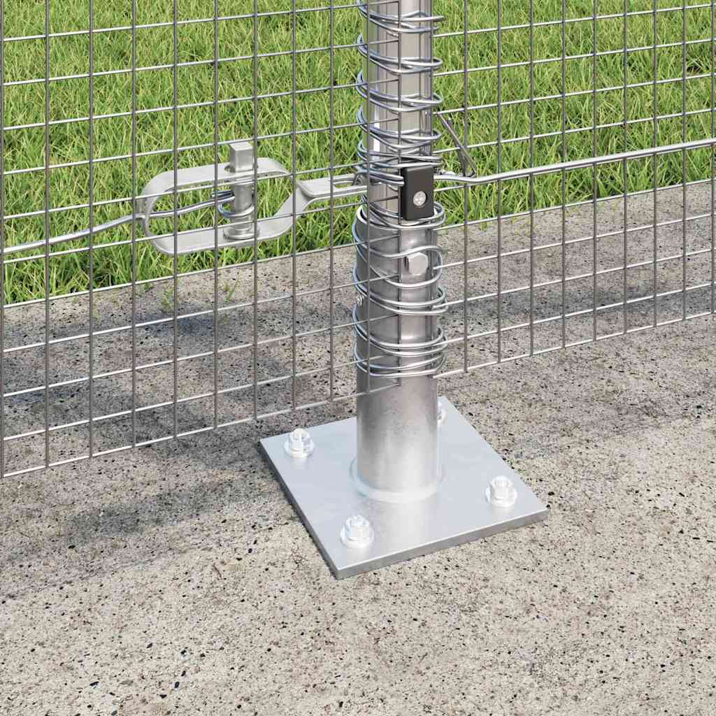 Fence with Posts Silver 1.2 x 10 m Steel