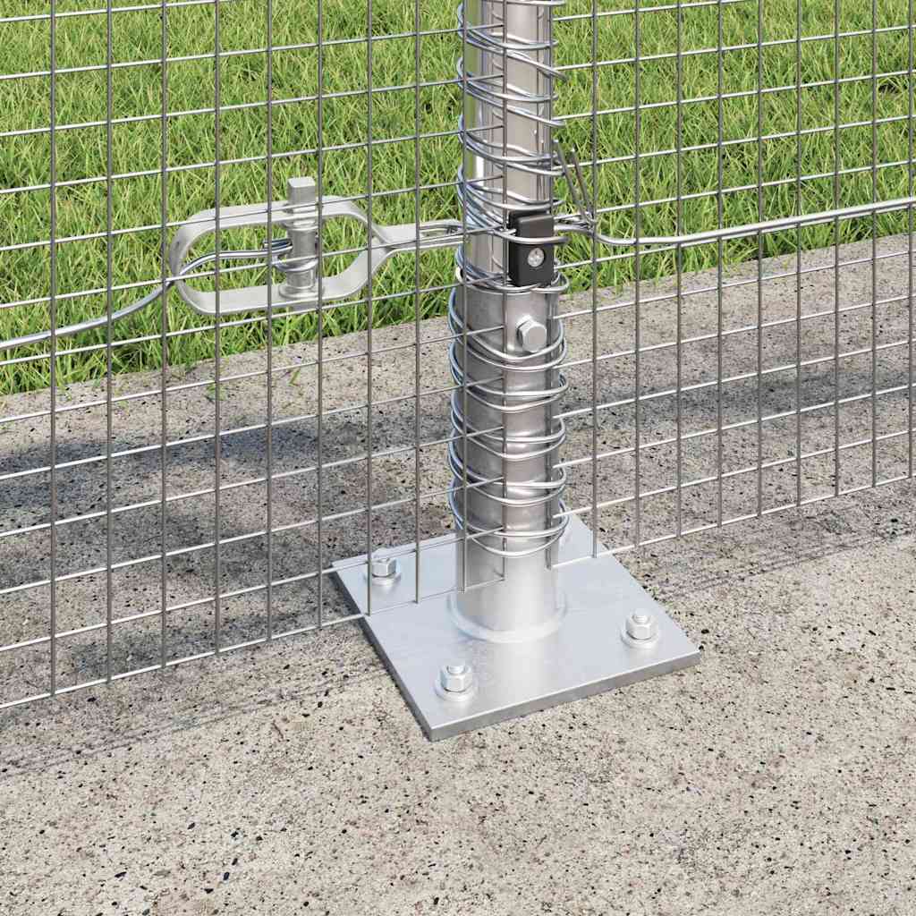 Fence with Posts Silver 1 x 25 m Steel