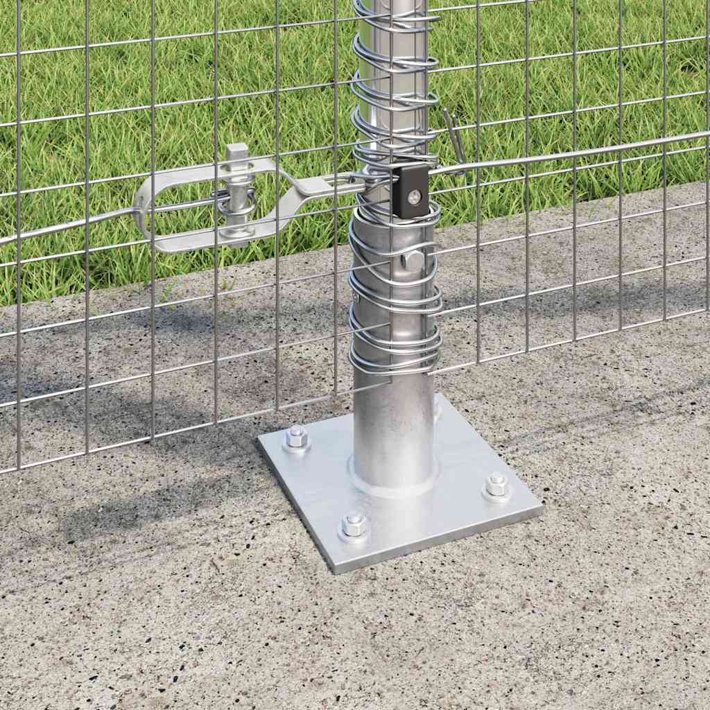 Fence with Posts Silver 1.2 x 25 m Steel