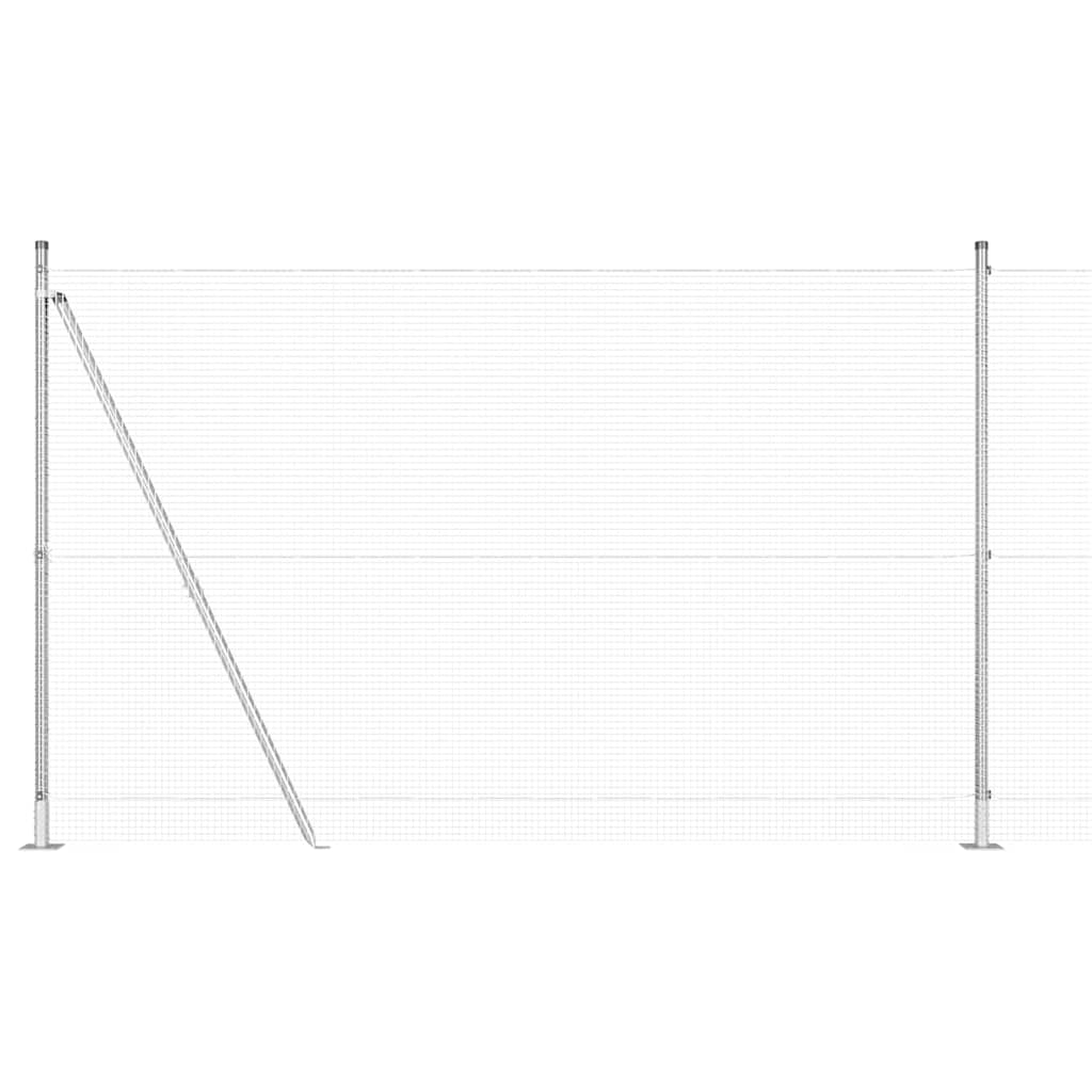 Fence with Posts Silver 1.4 x 25 m Steel