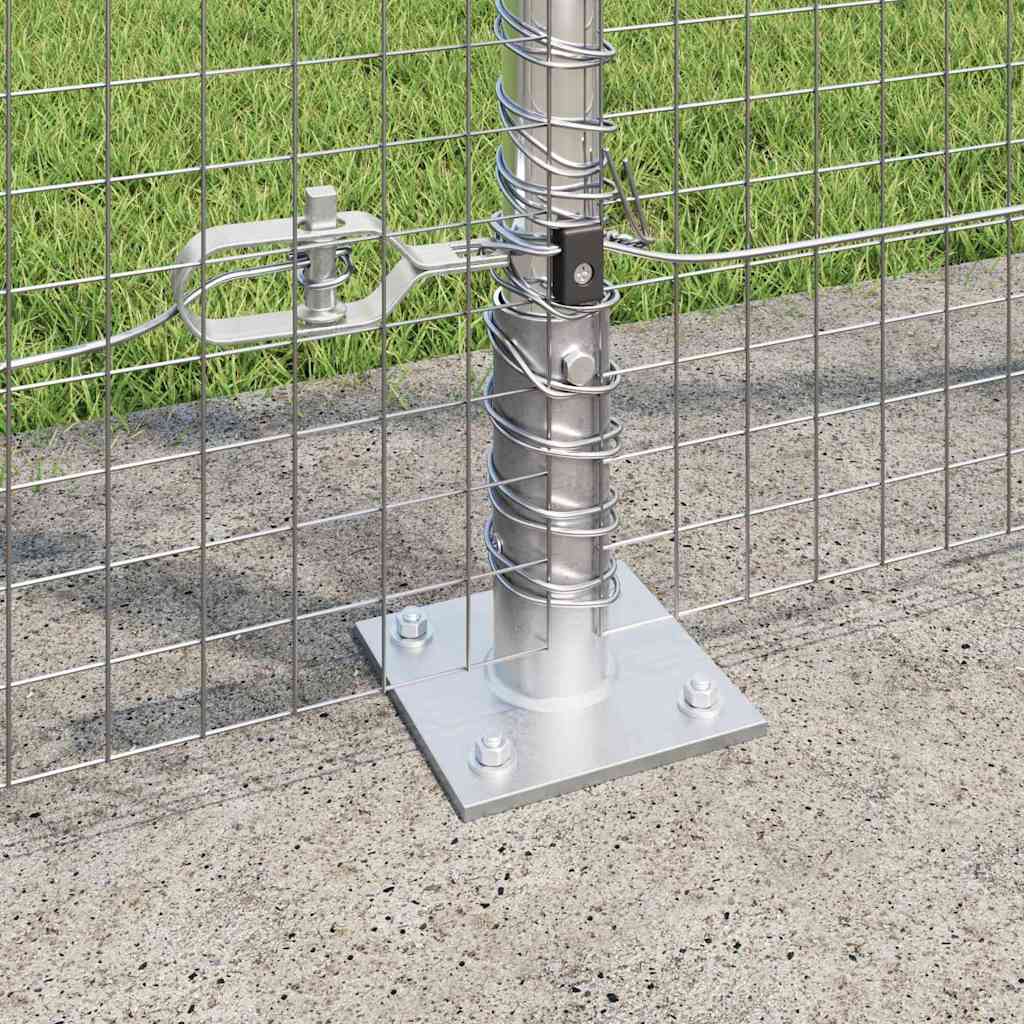 Fence with Posts Silver 1.6 x 25 m Steel