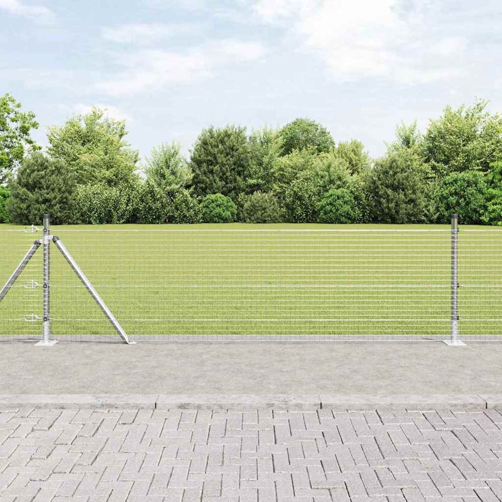 Fence with Posts Silver 0.6 x 50 m Steel