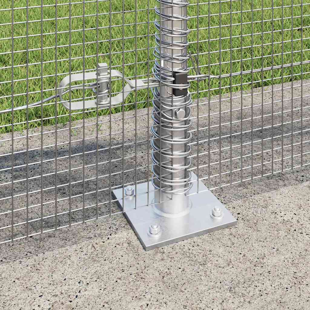 Fence with Posts Silver 0.8 x 50 m Steel