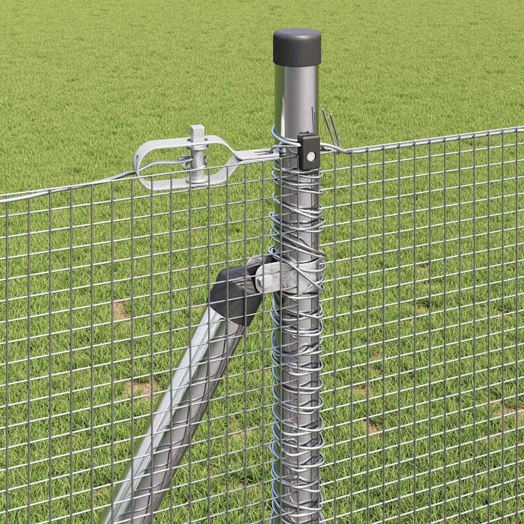 Fence with Posts Silver 0.8 x 50 m Steel