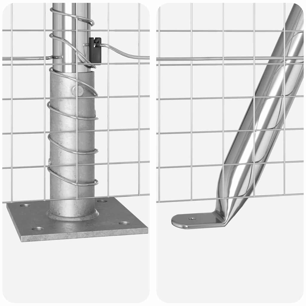 Fence with Posts Silver 1 x 50 m Steel
