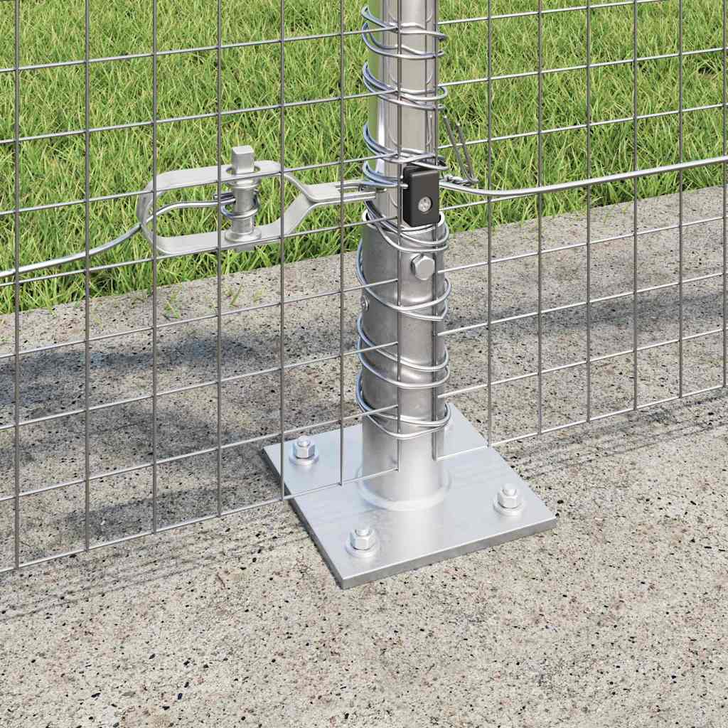 Fence with Posts Silver 1 x 50 m Steel