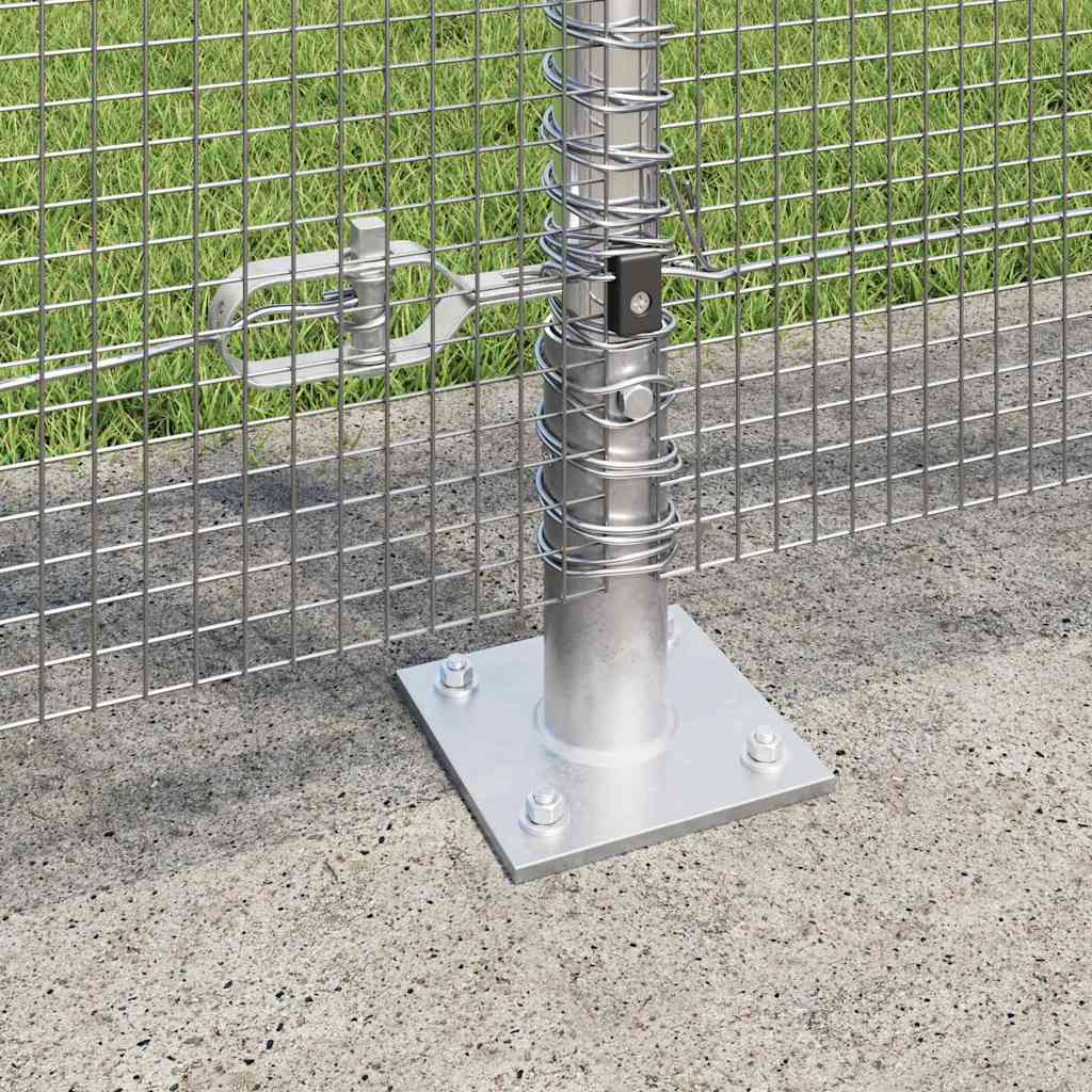 Fence with Posts Silver 1.2 x 50 m Steel