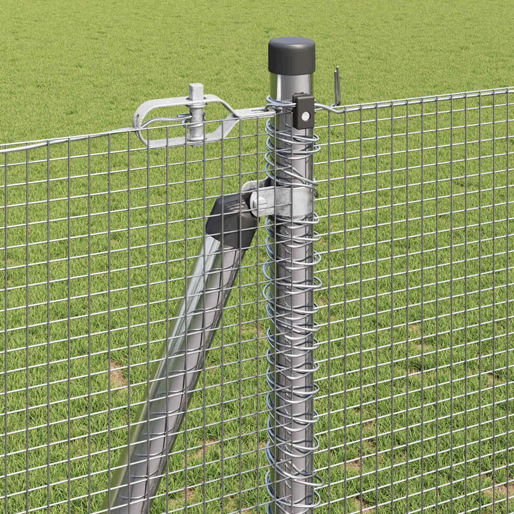 Fence with Posts Silver 1.2 x 50 m Steel