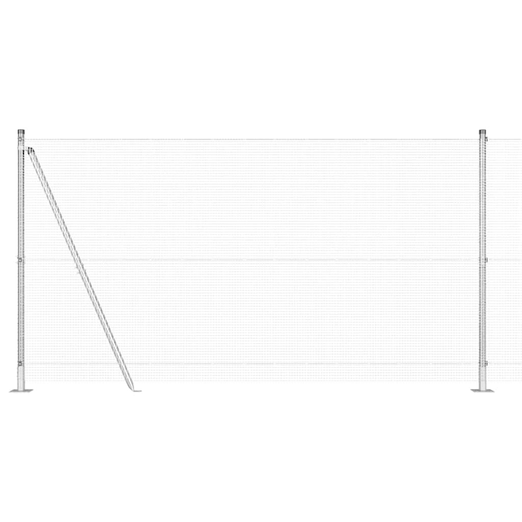 Fence with Posts Silver 1.2 x 50 m Steel