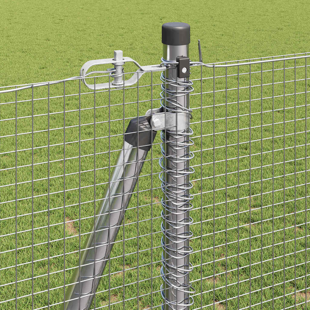 Fence with Posts Silver 1.2 x 50 m Steel
