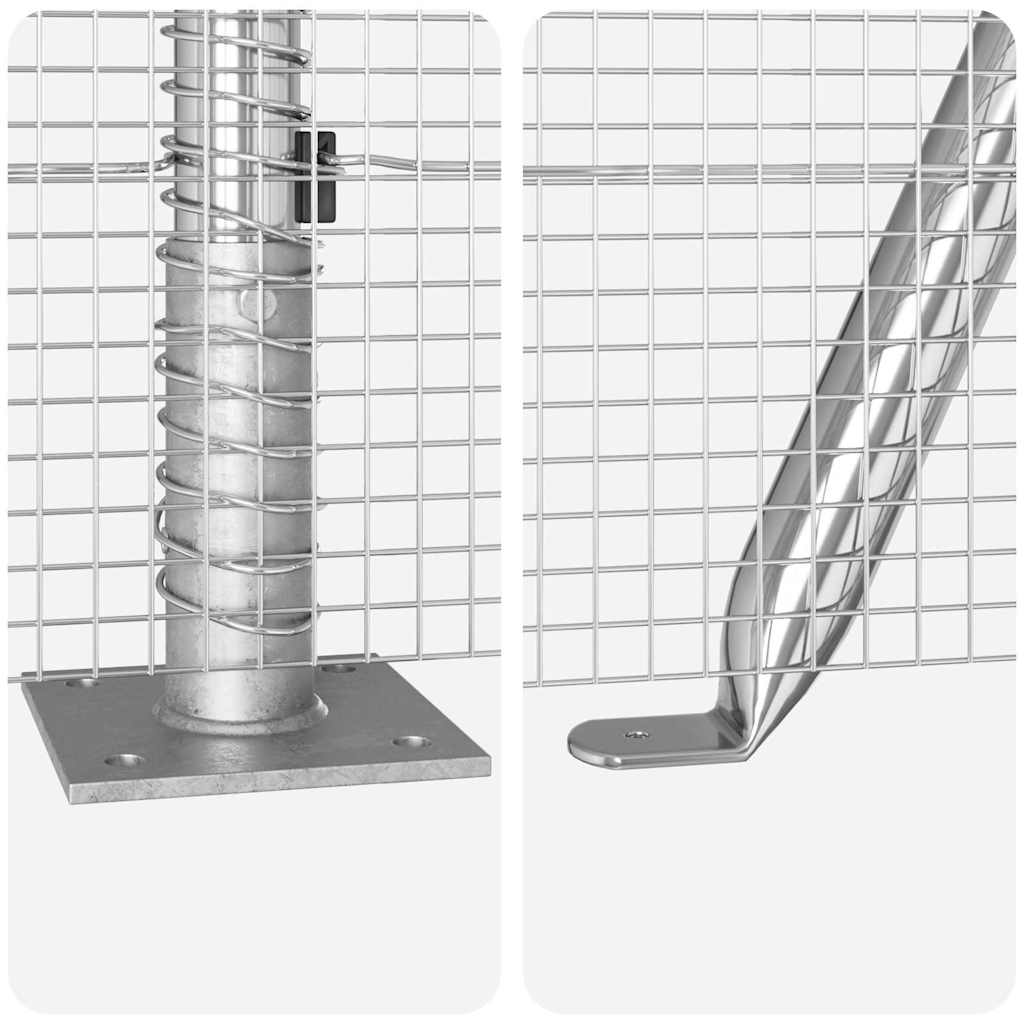 Fence with Posts Silver 1.4 x 50 m Steel