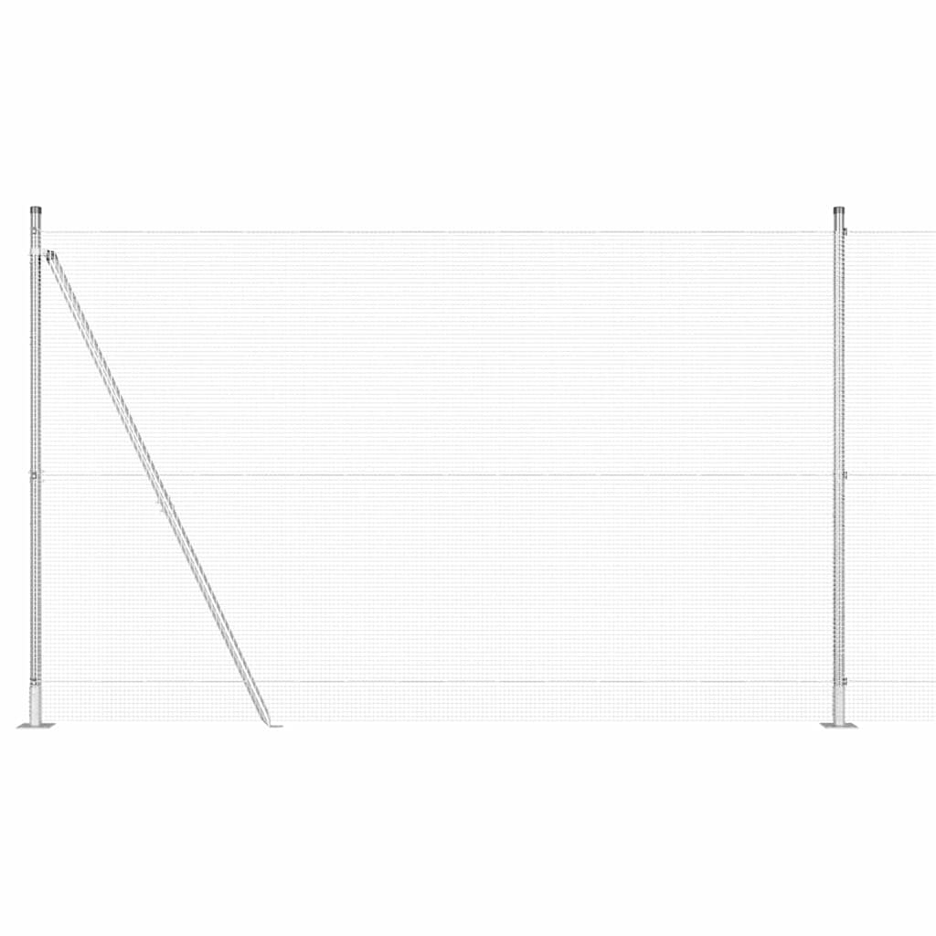 Fence with Posts Silver 1.4 x 50 m Steel