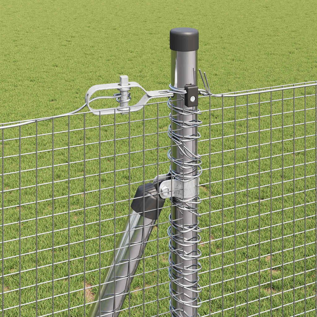 Fence with Posts Silver 1.4 x 50 m Steel