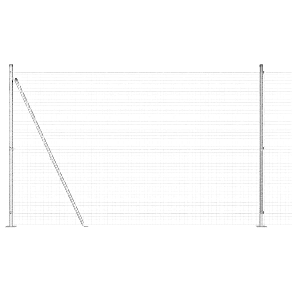 Fence with Posts Silver 1.4 x 50 m Steel
