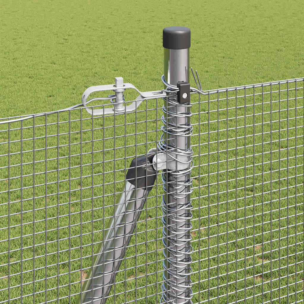 Fence with Posts Silver 1.5 x 50 m Steel