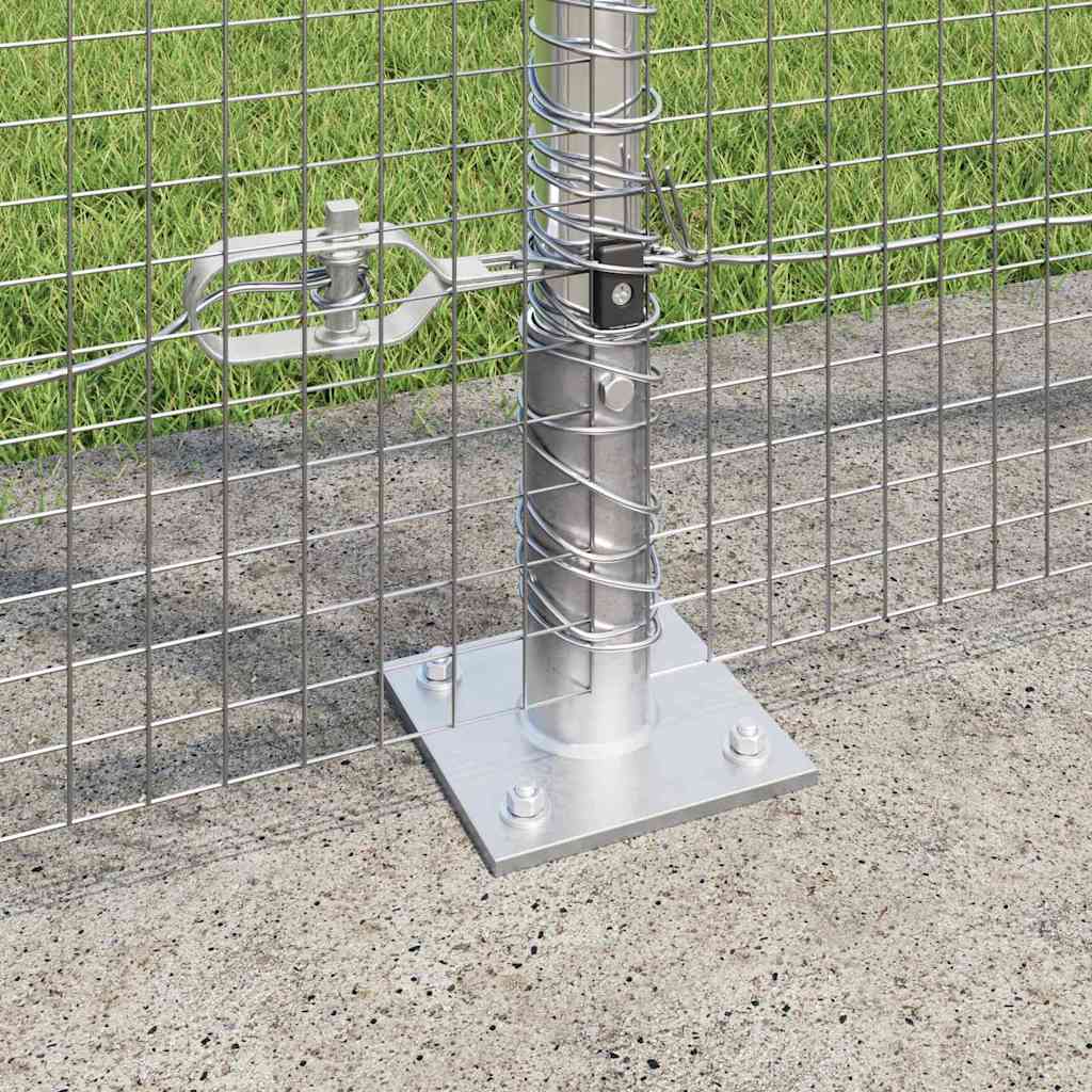 Fence with Posts Silver 1.5 x 50 m Steel
