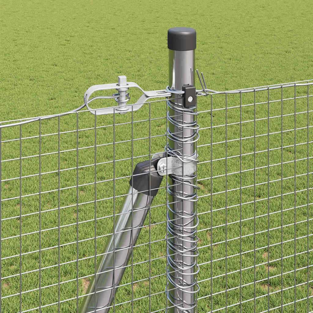 Fence with Posts Silver 1.5 x 50 m Steel