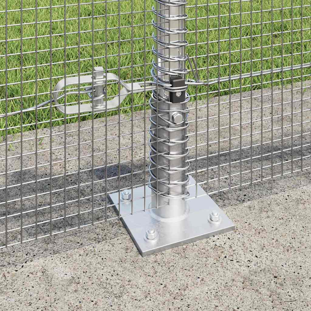Fence with Posts Silver 0.6 x 100 m Steel