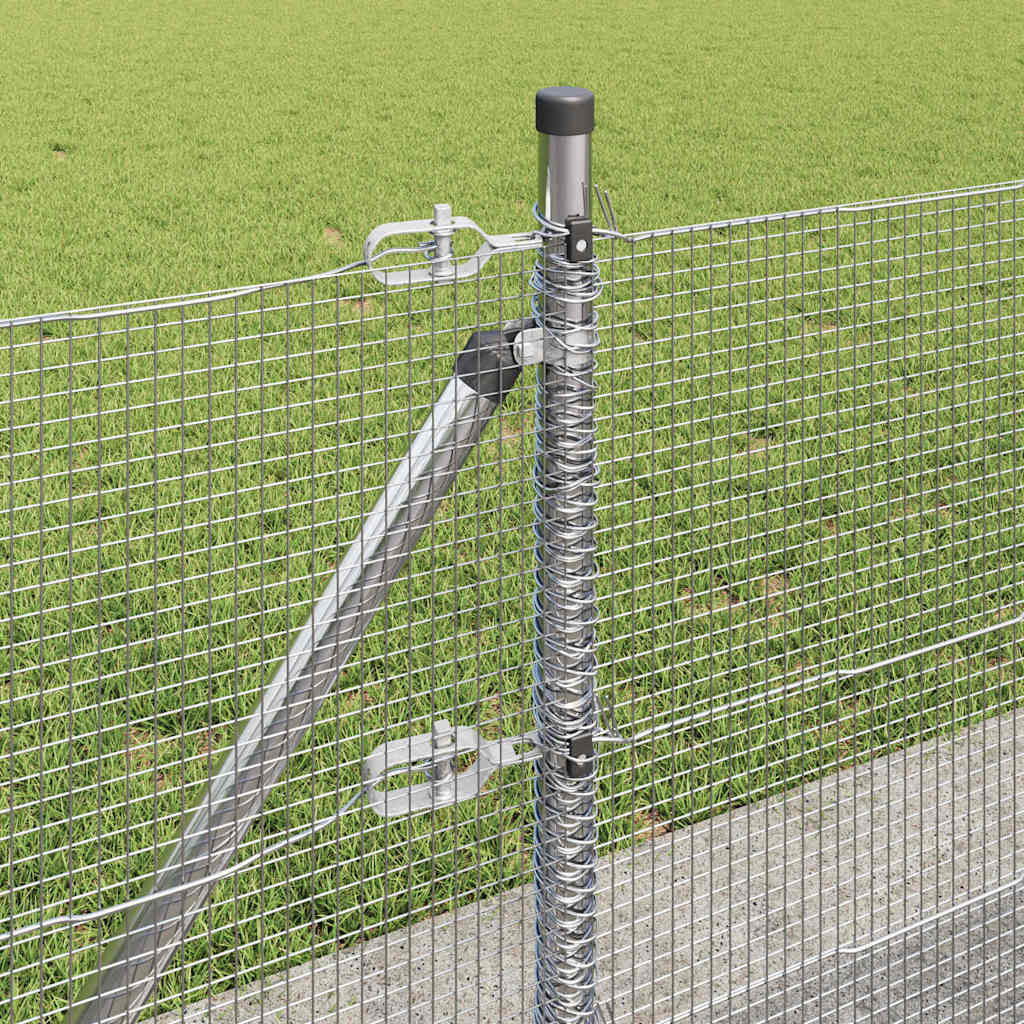 Fence with Posts Silver 0.6 x 100 m Steel