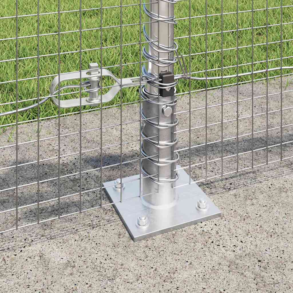 Fence with Posts Silver 0.6 x 100 m Steel