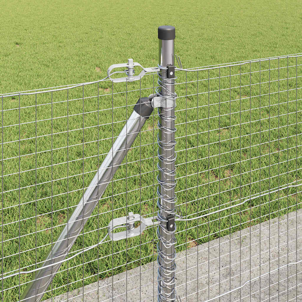 Fence with Posts Silver 0.6 x 100 m Steel