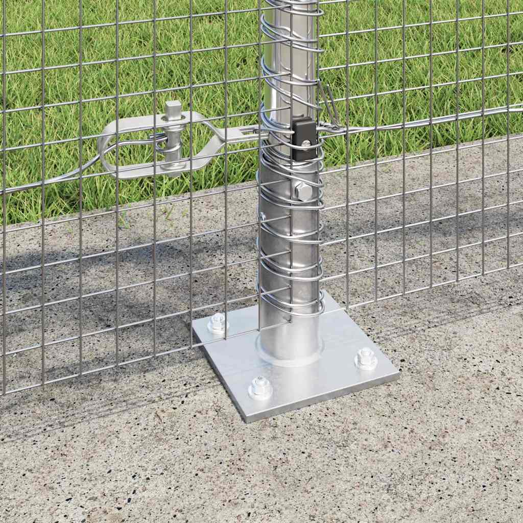 Fence with Posts Silver 0.8 x 100 m Steel