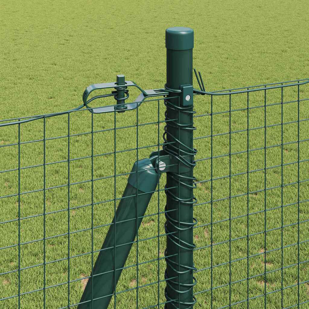 Fence with Posts Green 1.4 x 10 m Steel
