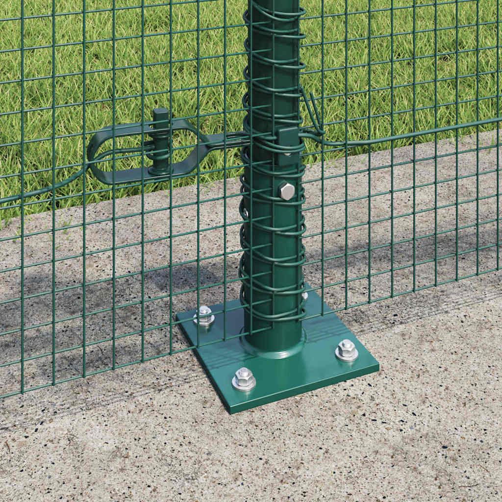 Fence with Posts Green 0.6 x 25 m Steel