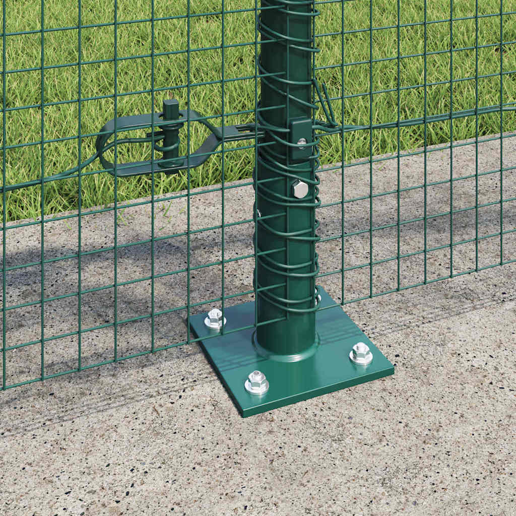 Fence with Posts Green 0.8 x 25 m Steel
