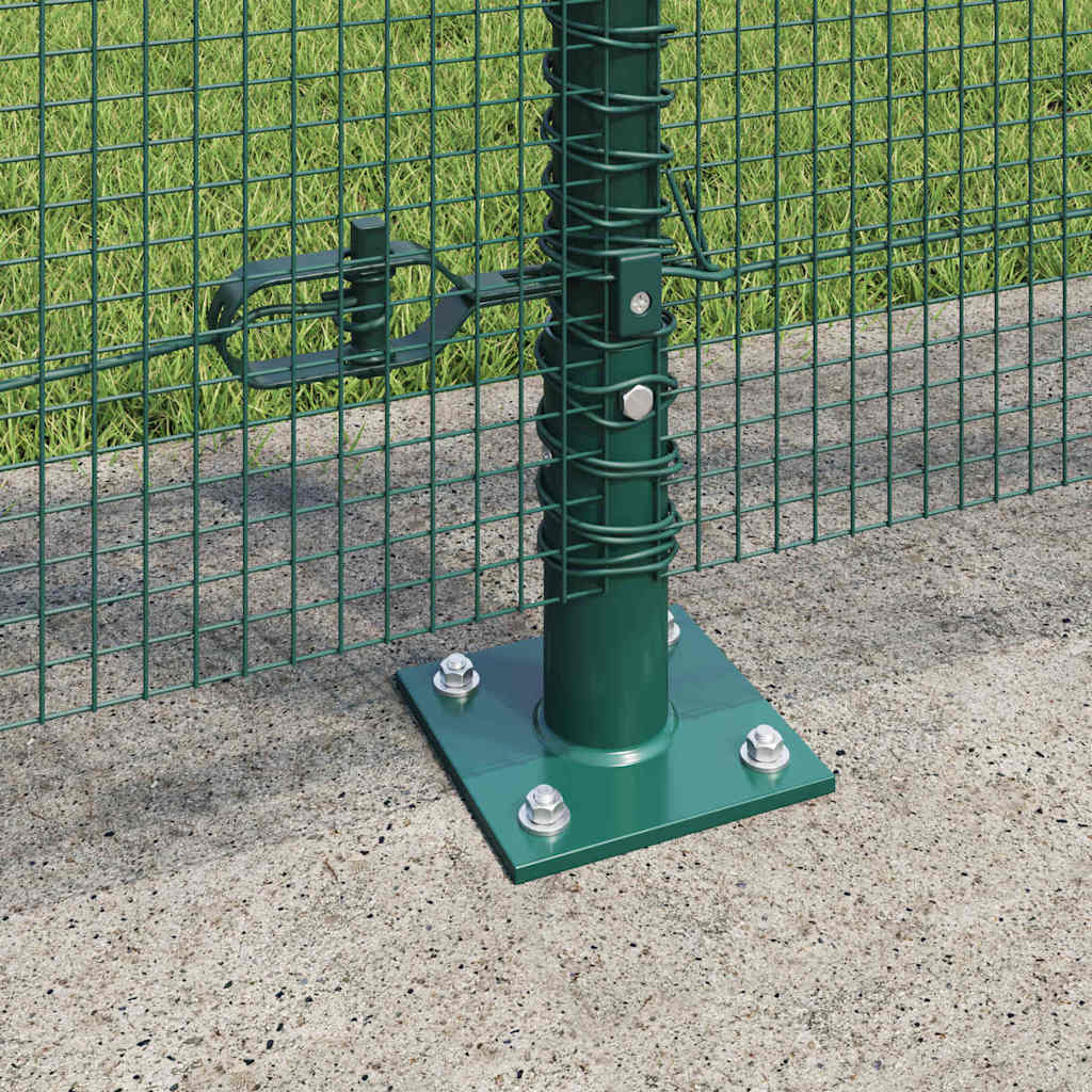Fence with Posts Green 1.2 x 25 m Steel