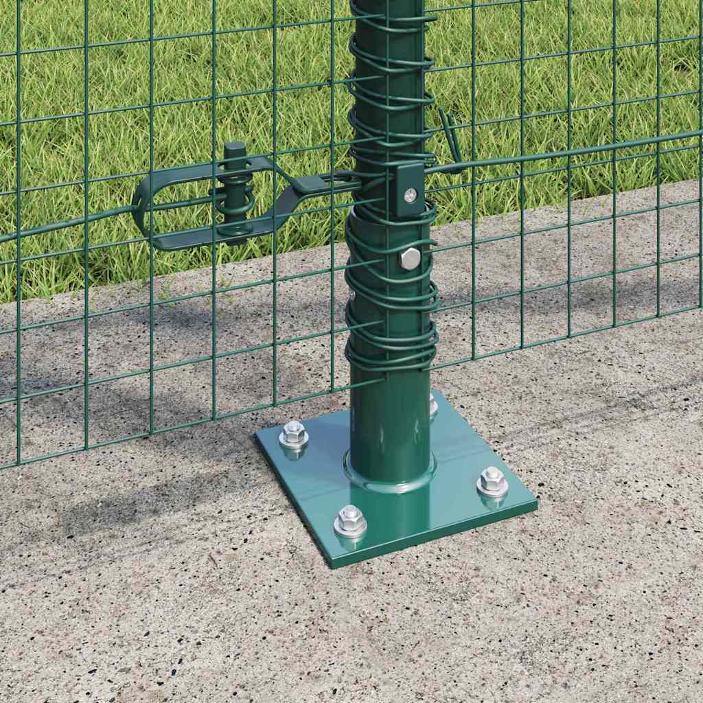 Fence with Posts Green 1.2 x 25 m Steel