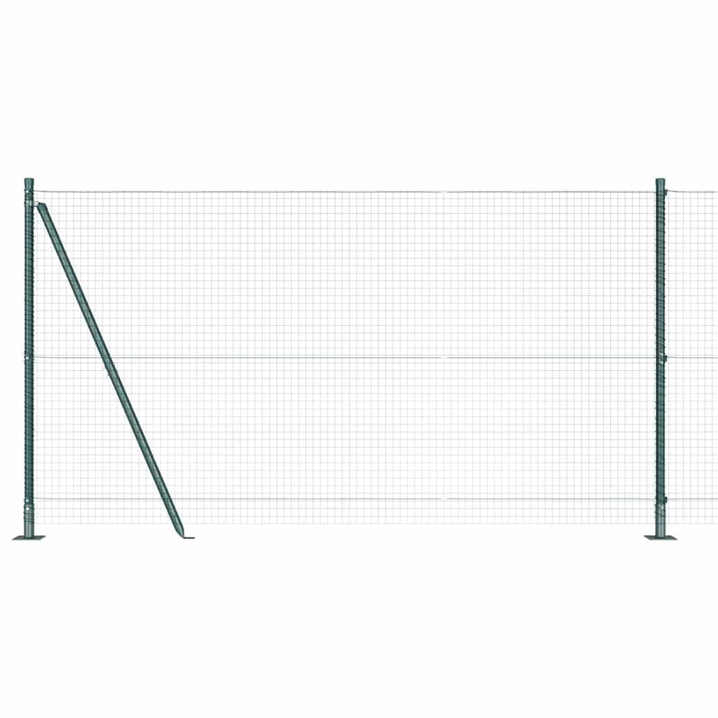 Fence with Posts Green 1.2 x 25 m Steel